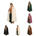 thumbnail image 1 of SAWOBUUN Renaissance Hooded Cloak for Men Women,Halloween Medieval Cape Witch Robe Victorian Suede Cape, 1 of 9