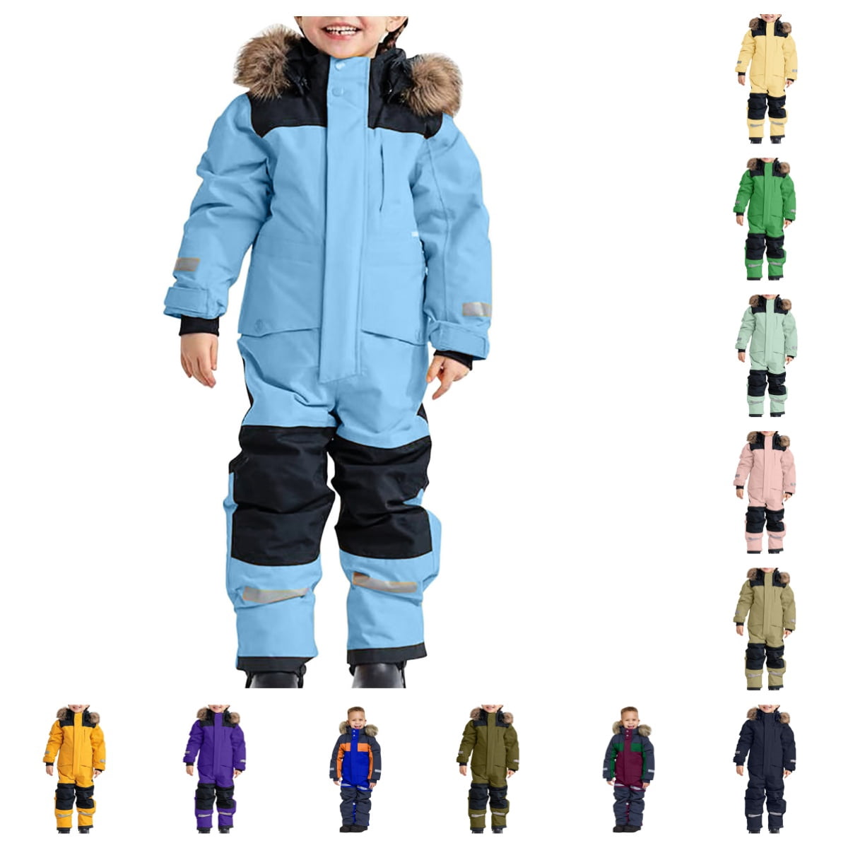 Calif Snow SAWOBUUN Snow Suit for Kids Waterproof Insulated Ski Suit One Piece ...