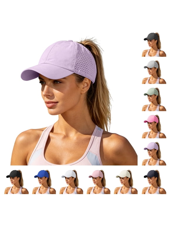UPF 50+ Cooling High Ponytail Baseball Cap for Women Mesh Quick Drying Adjustable Hats