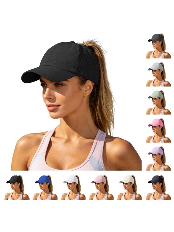 UPF 50+ Cooling High Ponytail Baseball Cap for Women Mesh Quick Drying Adjustable Hats