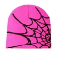 thumbnail image 1 of SAWOBUUN Unisex Halloween Spider Beanie Hat Y2K Knitted Pullover Hat Letter Star Jacquard Hat Winter Warm, 1 of 2