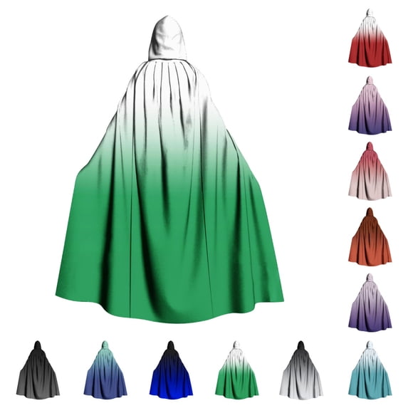 SAWOBUUN Vampire Gradient Hooded Cape for Adult Women Men Halloween Gothic Wizard Cloak