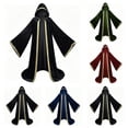 thumbnail image 1 of SAWOBUUN Velvet Wizard Robe with Hood and Sleeves Men Women, Halloween Vampire Witch Wizard Cloak Renaissance Medieval Cape, 1 of 5