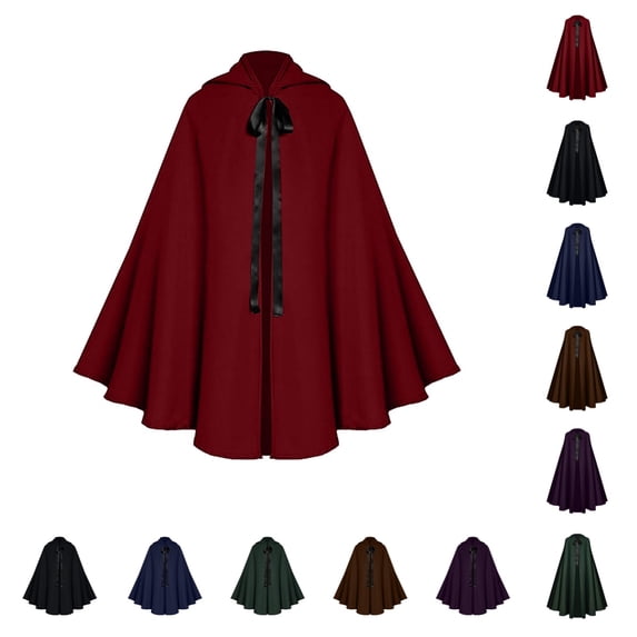SAWOBUUN Victorian Steampunk Gothic Historical Renaissance Medieval Short Capelet Stage Theater Halloween Cape Cloak