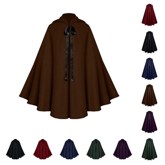 SAWOBUUN Victorian Steampunk Gothic Historical Renaissance Medieval Short Capelet Stage Theater Halloween Cape Cloak