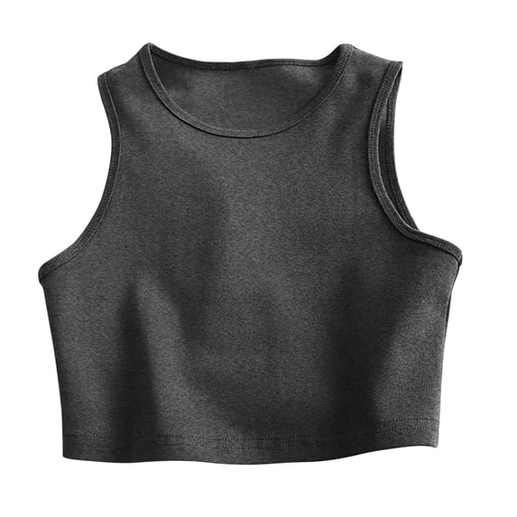 SAWOBUUN Women Crop Tank Top Sleeveless Slim Fit High Waist Casual Workout Basic Summer Tank Top