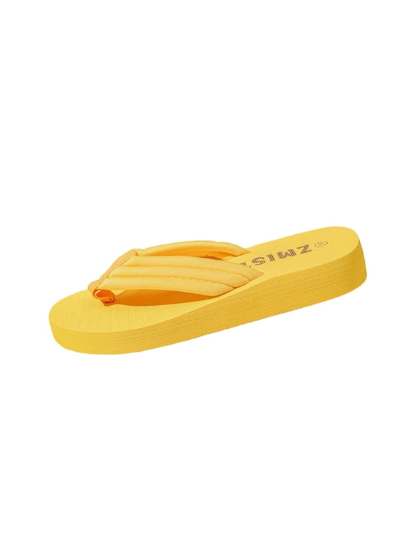 Women Flip Flop Wedge Platform Thong Sandals Arch Support Non Slip Lightweight Comfortable Cushion Shoes