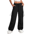 thumbnail image 1 of SAWOBUUN Women Lightweight Cargo Pants Quick Dry Elastic Waist Drawstring Loose Fit Hiking Trousers with Multi Pockets, 1 of 9