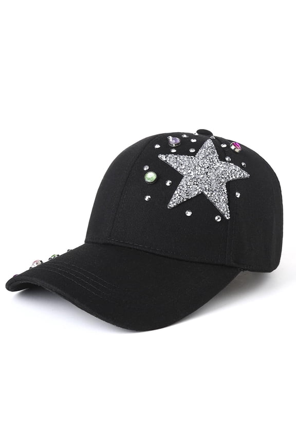 Women Rhinestone Baseball Cap Bling Sequin Sun Protection Hat Breathable Summer Beach
