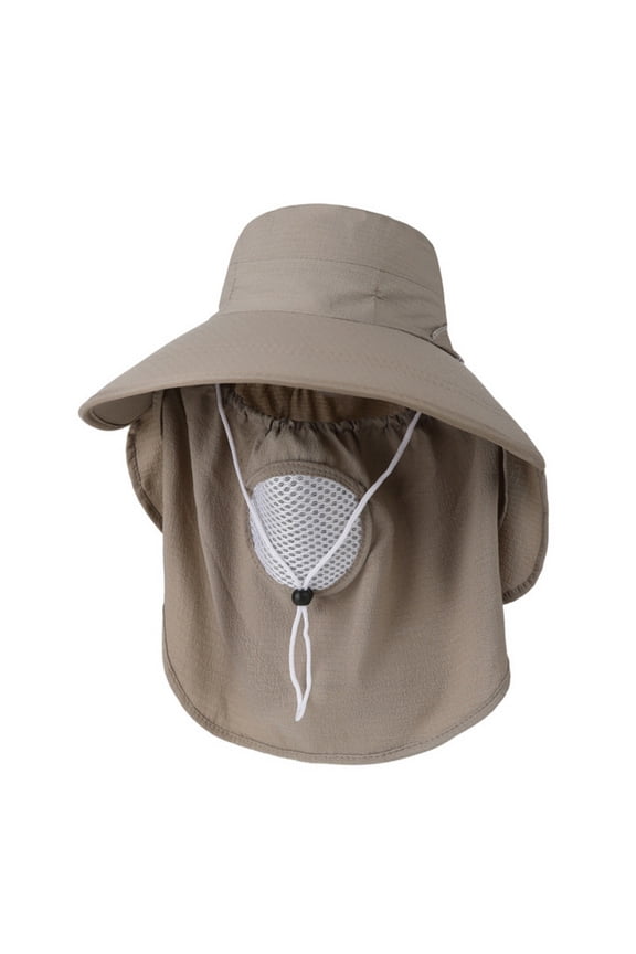 Women Sun Hat Wide Brim Breathable Fishing Hat UV Protection Lightweight Cap with Face Cover