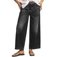 thumbnail image 1 of SAWOBUUN Women Wide Leg Jeans Straight Leg Stretchy Jeans High Waisted Loose Fit Denim Pants with Pockets, 1 of 9