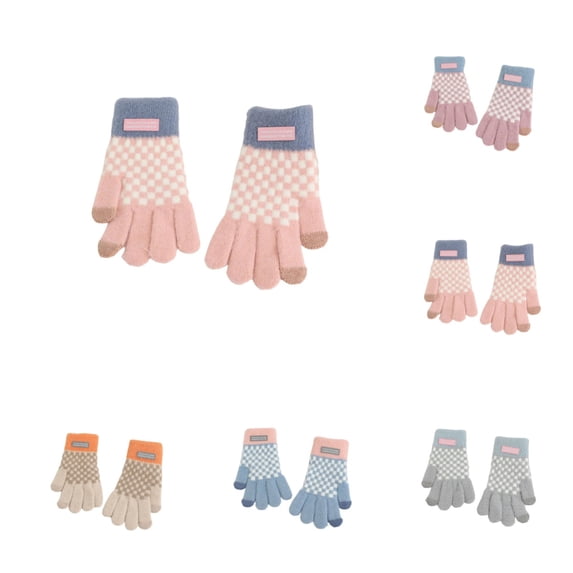 Touchscreen Tech SAWOBUUN Women Winter Knit Touchscreen Gloves Checkered Warm Thermal ...