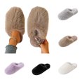 thumbnail image 1 of SAWOBUUN Womens Closed Toe Fuzzy Slippers Cozy Warm Fluffy Faux Fur House Slippers Winter Indoor Plush Scuff Slippers, 1 of 6