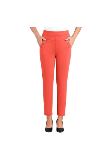 walmart ladies dress pants Women's Straight Leg in Solid Color Elegant Comfortable Trousers for Professional and Daily Wear fashionable style Design by Olivia Women's Stretch