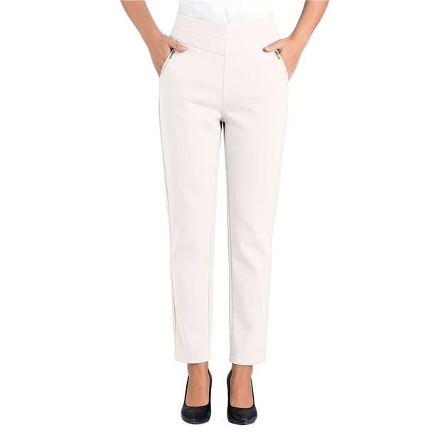 elastic waist dress pants for women Waistband Regular fit Womens Dress Pants Work Casual