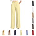 thumbnail image 1 of SAWOBUUN Womens Dress Pants Wide Leg High Waisted Elegant Flowy Palazzo Slacks Business Casual Work Trousers with Pockets, 1 of 7