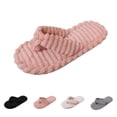 thumbnail image 1 of SAWOBUUN Womens Fuzzy Flip Flop House Slippers Plush Fluffy Thong Slippers Indoor Bedroom Cozy Warm, 1 of 9