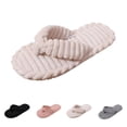 thumbnail image 1 of SAWOBUUN Womens Fuzzy Flip Flop House Slippers Plush Fluffy Thong Slippers Indoor Bedroom Cozy Warm, 1 of 8