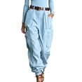 thumbnail image 1 of SAWOBUUN Womens High Waist Cargo Pants Casual Loose Fit Parachute Trousers with Elastic Cuffs and Multiple Pockets, 1 of 6