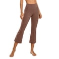 thumbnail image 1 of SAWOBUUN Womens High Waisted Capri Yoga Pants Bootcut Flare Cropped Leggings Tummy Control Stretch Workout Capris for Gym Yoga Running, 1 of 9