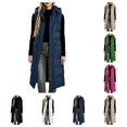 thumbnail image 1 of SAWOBUUN Womens Long Hooded Puffer Vest Sleeveless Zip Up Quilted Padded Gilet Casual Warm Winter Coat with Pockets, 1 of 9