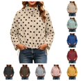 thumbnail image 1 of SAWOBUUN Womens Polka Dot Cropped Jacket Stand Collar Button Down Drawstring Hem Lightweight Windbreaker Outerwear Coat with Pockets, 1 of 9