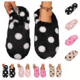 thumbnail image 1 of SAWOBUUN Womens Polka Dot Fuzzy Slippers Closed Toe Soft Fuzzy Plush House Shoes Winter Warm Cozy Non Slip Casual Indoor Outdoor Slippers, 1 of 9