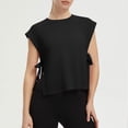 thumbnail image 1 of SAWOBUUN Womens Side Tie Cropped Tank Tops Summer Oversized Sleeveless Casual Loose Fit Boxy Basic Tees, 1 of 8