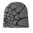 thumbnail image 1 of SAWOBUUN Y2K Spider Beanie Hats Knitted Hat Unisex Men Women Halloween Gothic Jacquard Cap, 1 of 2