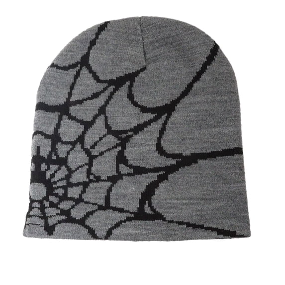 SAWOBUUN Y2K Spider Beanie Hats Knitted Hat Unisex Men Women Halloween Gothic Jacquard Cap