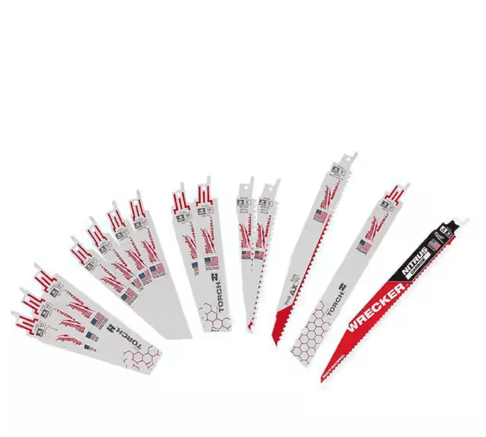 SAWZALL Wood and Metal Cutting Bi-Metal Reciprocating Saw Blade Set W/WRECKER Demolition Blades (15-Piece) SAWZALL Wood and Metal Cutting Bi-Metal Reciprocating Saw Blade Set W/WRECKER Demolition Blades (15-Piece)