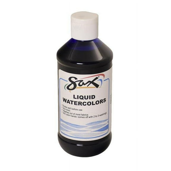 SAX 1567843 8 oz Washable Liquid Watercolor Paint, Blue