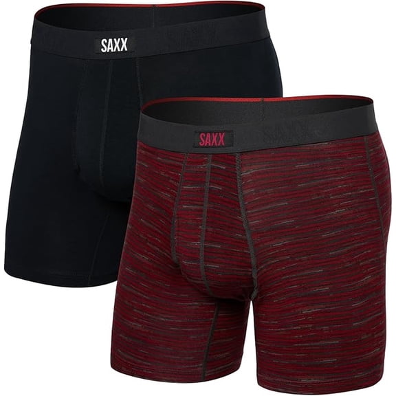 SAXX Men's Underwear with Pouch Vibe Xtra Boxer Brief Fly 2Pk L