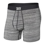 Underwear Co. Mens Ultra Super Soft Boxer Brief Fly, Spacedye Heather-Grey, Medium