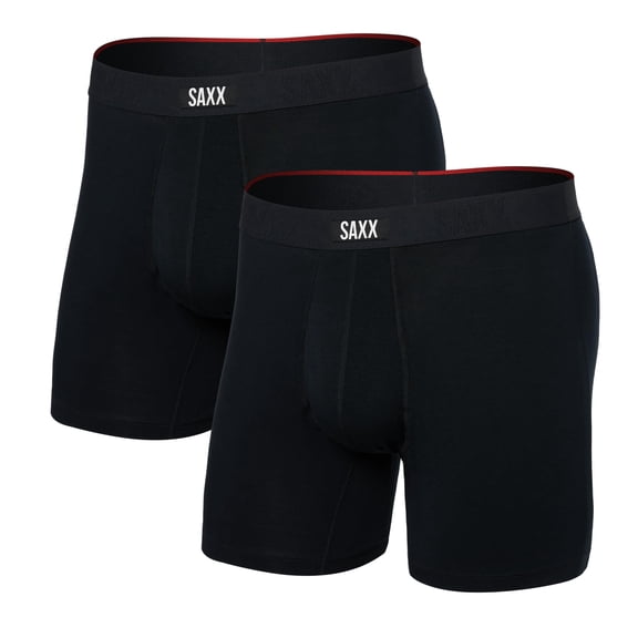 SAXX Underwear Co. Men's Underwear with Pouch Vibe Xtra Boxer  2Pk, Black, M