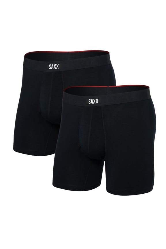 Underwear Co. Men's Underwear with Pouch Vibe Xtra Boxer 2Pk, Black, M