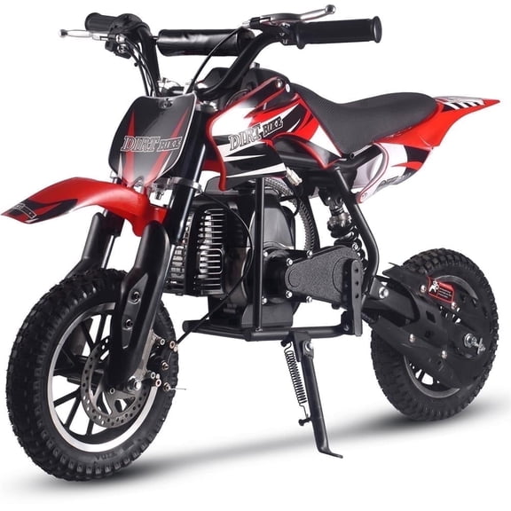 SAY YEAH Dirt Bike,50cc Mini Dirt Bike for Age 8+ with Safety Kill Switch,Top Speed 25mph,Supports up to 180lbs,Red
