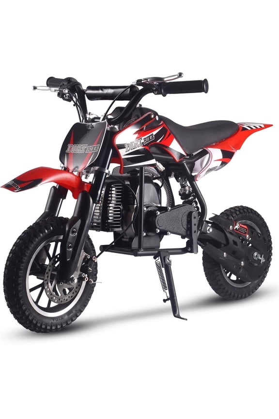 Dirt Bike,50cc Mini Dirt Bike for Age 8+ with Safety Kill Switch,Top Speed 25mph,Supports up to 180lbs,Red