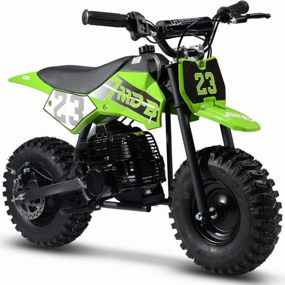 SAY YEAH Dirt Bike,Powerful 50cc Mini Bike for Kids with Off-Road Tires,Support Up to 180lbs,Pull Start,Green