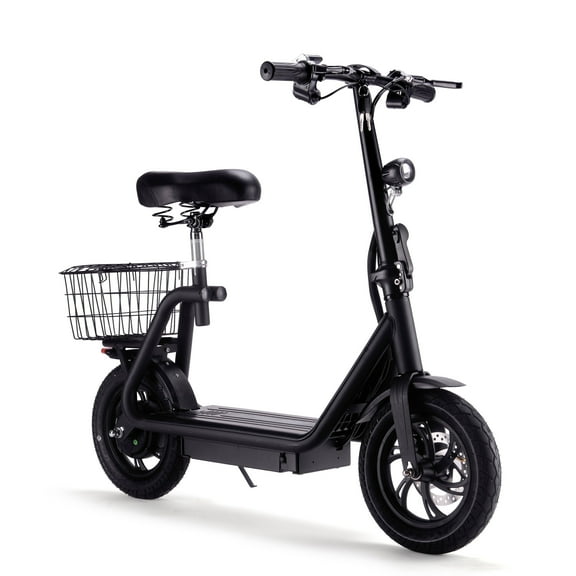 SAY YEAH Electric Scooter,Foldable Electric Scooter for Adults with Seat,20MPH Top Speed,12" Tires,Black