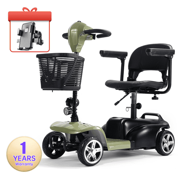 SAY YEAH Mobility Scooter,Electric Wheelchair Device for Travel,Suitable for Seniors and People with disabilities,with LED Headlights and Basket,green