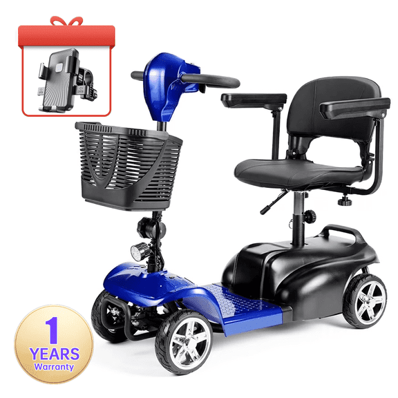 SAY YEAH Mobility Scooter,Electric Wheelchair Device for Travel,Suitable for Seniors and People with disabilities,with LED Headlights and Basket,Blue