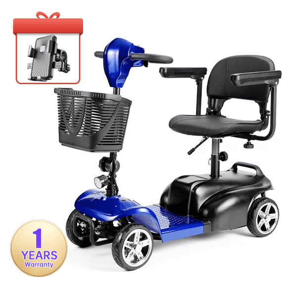 SAY YEAH Mobility Scooter,Electric Wheelchair Device for Travel,Suitable for Seniors and People with disabilities,with LED Headlights and Basket,Blue