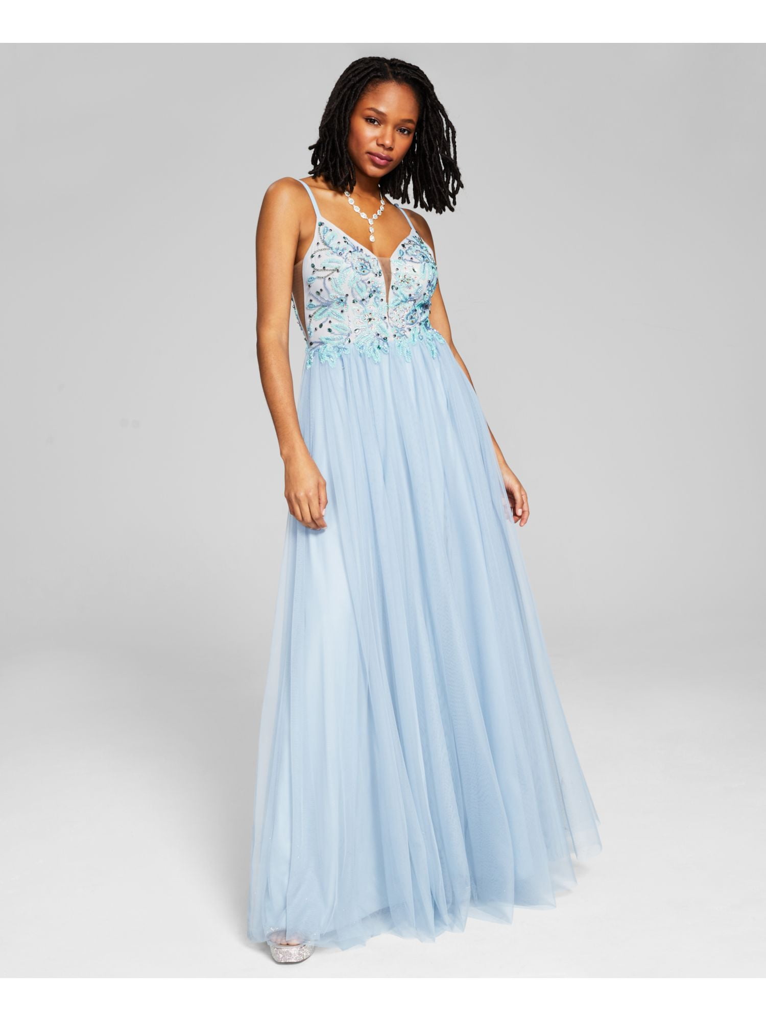 Bright blue formal dress best sale