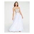 thumbnail image 1 of SAY YES TO THE PROM Womens White Full-Length Formal Dress Juniors 13, 1 of 4