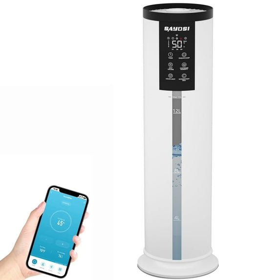SAYDSI 2000 sq.ft Smart Humidifiers for Home Bedroom Basement Office Whole House Large Room with Remote Timer and 3.4Gal/13L Water Tank Capacity(White)