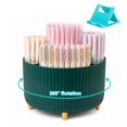 thumbnail image 1 of SAYEEC Green 360°Rotatable 5-Compartment Desktop Pen Holder Organizer with Phone Stand for Office Home, 1 of 8
