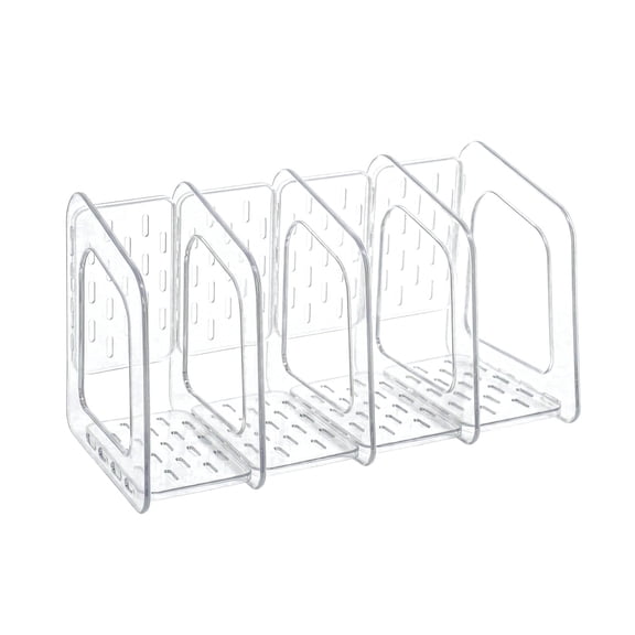 SAYEEC Clear 4 Section Desk File Organizer, Detachable Magazine Folder Storage Holder for Books Office Home Use