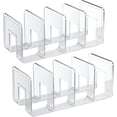 thumbnail image 1 of SAYEEC Clear Acrylic 4-Section Desk File Sorter, Plastic Desk Organizer, File Sorter & Handbag Organizer for Office & Home, 2 Pack, 1 of 8