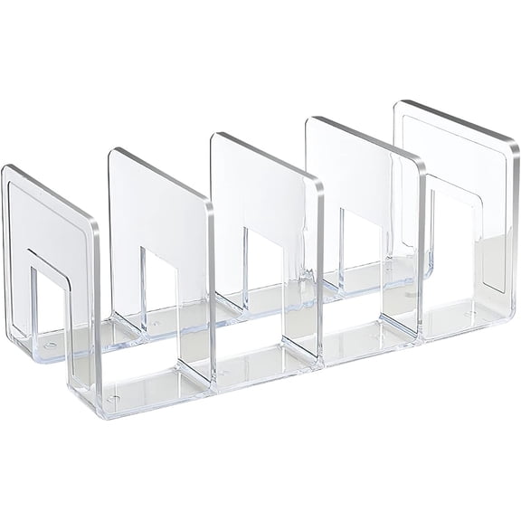 SAYEEC Acrylic File Holder, Clear File Sorter Desk File Organizer, Sturdy Desktop File Folder Organizer Rack for Envelopes Mail Letter Paper Notebook Electronics Office Supplies